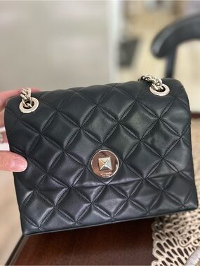 Kate Spade Black Quilted Leather Chain Shoulder Bag